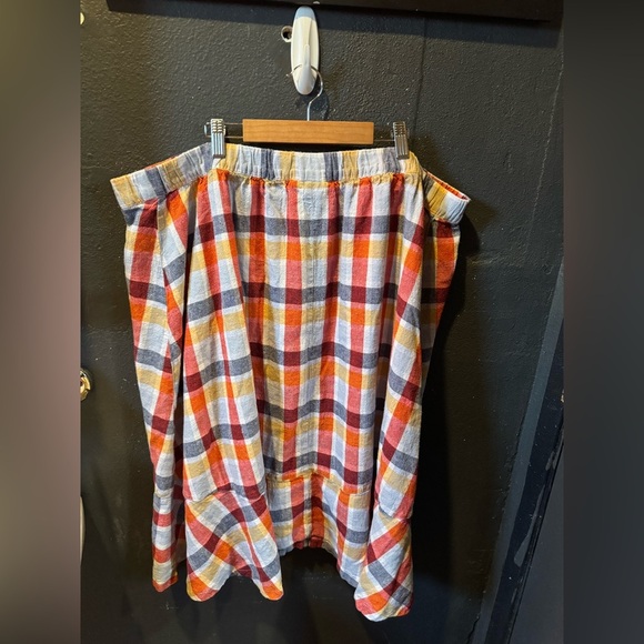 Lane Bryant Multicolor Plaid Asymmetrical Midi Skirt - Picture 5 of 5